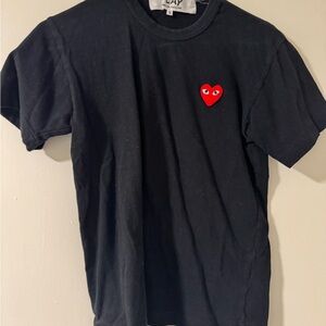 Comme des Garcons Black T-Shirt with Red Heart